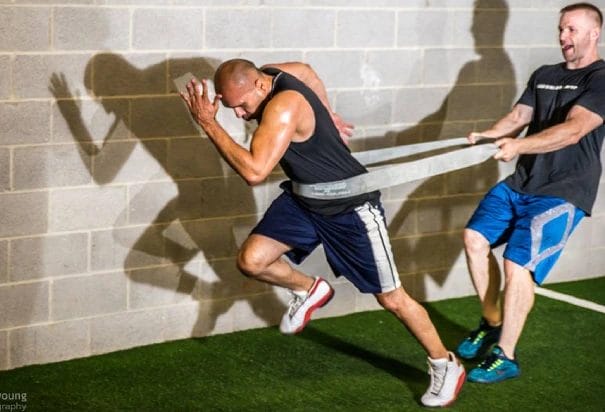 hold man who running with gum